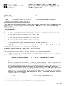 Police and Security Officers (Local 511) Salary Reduction Form