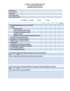 Internship Evaluation form for Accounting