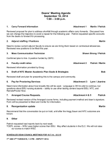 Deans’ Meeting Agenda September 16, 2014 – 3:00 p.m. 1:00