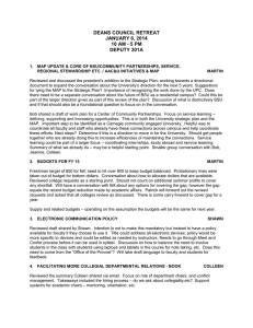 Dean s Council Retreat Notes January 6, 2014