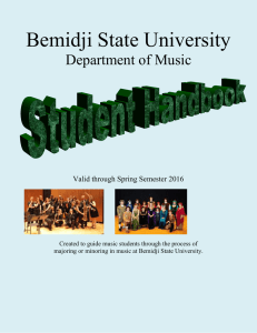 Bemidji State University Department of Music  Valid through Spring Semester 2016