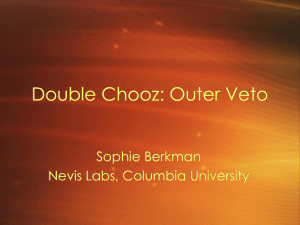 Double Chooz: Outer Veto Sophie Berkman Nevis Labs, Columbia University