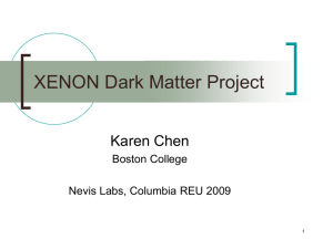 XENON Dark Matter Project Karen Chen Boston College Nevis Labs, Columbia REU 2009
