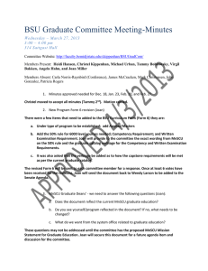 BSU Graduate Committee Meeting-Minutes Wednesday – March 27, 2013 314 Sattgast Hall