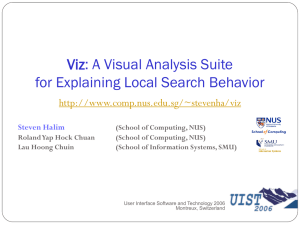 Viz: A Visual Analysis Suite for Explaining Local Search Behavior  Steven Halim