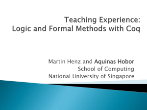 Martin Henz and Aquinas Hobor School of Computing National University of Singapore