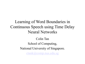 Learning of Word Boundaries in Continuous Speech using Time Delay Neural Networks