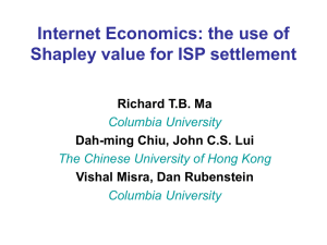 Internet Economics: the use of Shapley value for ISP settlement