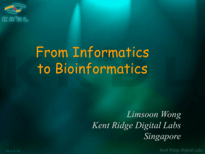 From Informatics to Bioinformatics