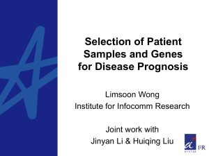 Selection of Patient Samples and Genes for Disease Prognosis