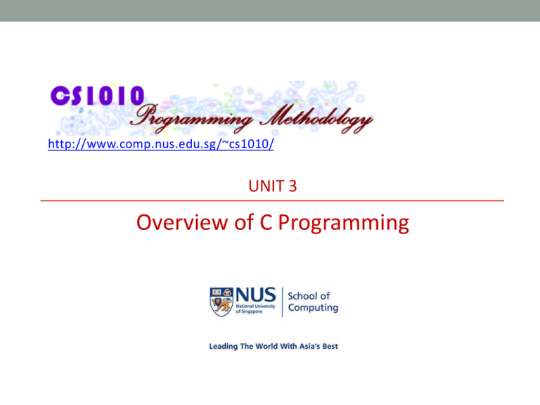 Unit 3 Overview Of C Programming 8083