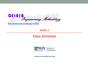 Week 2 Class activities