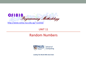 Unit 11: Random Numbers