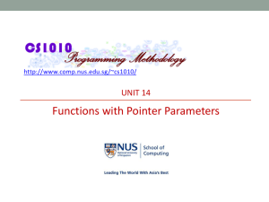 Unit 14: Functions with Pointer Parameters