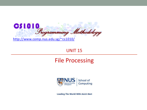 Unit 15: File Processing