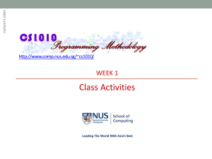 Week 1 Class activities