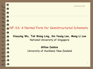 NF-SS: A Normal Form for Semistructured Schemata Gillian Dobbie