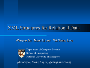 XML Structures for Relational Data {duwenyue, leeml, Department of Computer Science