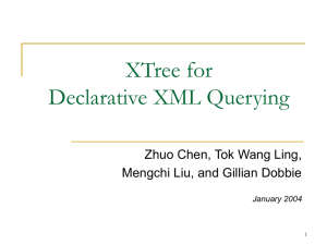 XTree for Declarative XML Querying Zhuo Chen, Tok Wang Ling,