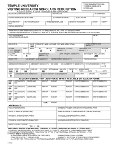 Visiting Research Scholar Requisition