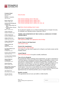 Clinical Audiology Intern Appointment Letter