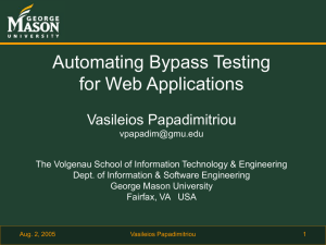 Automating Bypass Testing for Web Applications Vasileios Papadimitriou