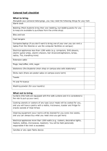 Catered hall checklist What to bring