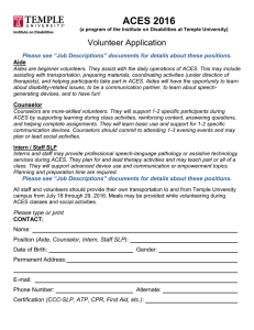 ACES Volunteer application