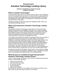 Assistive Technology Lending Library  Pennsylvania’s What is assistive technology?