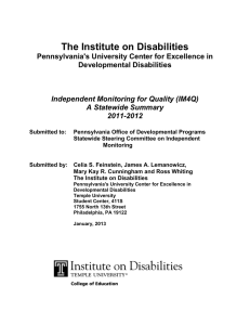 Independent Monitoring for Quality (IM4Q) Statewide Summary 2011-2012