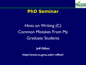 PhD Seminar Hints on Writing (C) Common Mistakes From My Graduate Students