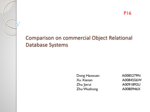 Comparison on commercial Object Relational Database Systems P16 Dong Haoxuan