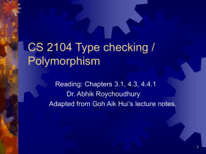 Type Checking/Polymorphism