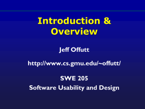 Introduction &amp; Overview Jeff Offutt