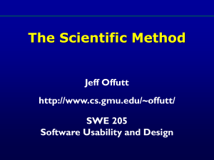 The Scientific Method Jeff Offutt  SWE 205