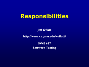 Responsibilities Jeff Offutt  SWE 637