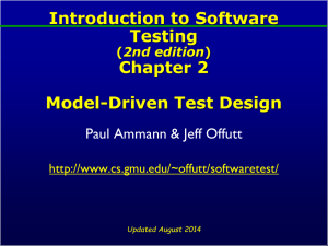 Introduction to Software Testing Chapter 2 Model-Driven Test Design