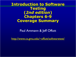 Introduction to Software Testing 2nd edition Chapters 6-9