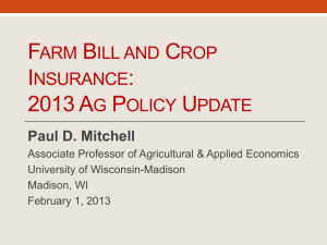 Wisconsin Ag Policy Update for 2013 (Presentation Feb 2013)
