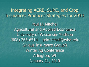 Integrating ACRE, SURE and Crop Insurance (PowerPoint Jan 2010)