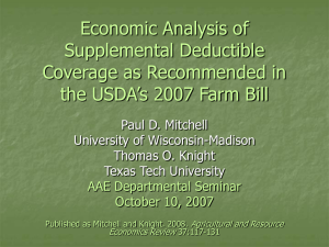 Economic Analysis of Supplemental Deductible Coverage (PowerPoint Oct 2007)