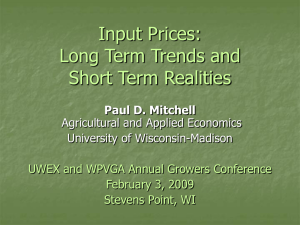 Input Prices: Long Term Trends and Short Run Realities (