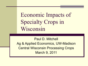 Economic Impact of Processing Vegetables in Wisconsin (