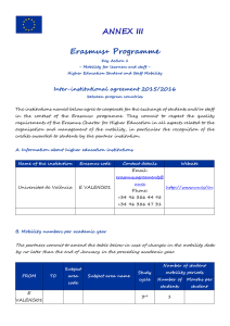 ANNEX III Erasmus+ Programme  Inter-institutional agreement 2015/2016