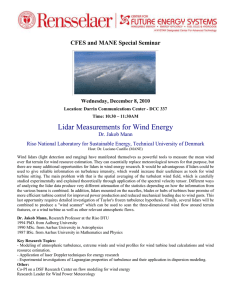 Lidar Measurements for Wind Energy