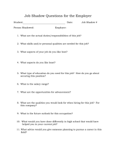Job Shadow Questions for the Employer