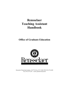 Rensselaer Teaching Assistant Handbook