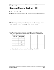 Concept Review Section 11.2 Section: Acceleration