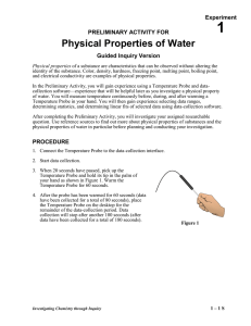 Prelim activity for Water inquiry lab