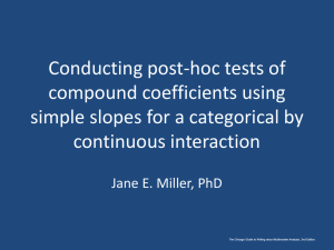 Conducting post-hoc tests of compound coefficients using continuous interaction